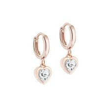 Ted Baker Hanniy Crystal Heart Huggie Earring (Rose Gold Tone/Crystal)