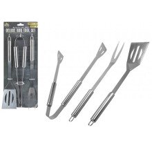 MisterChef? 910028 Bbq Deluxe Stainless Steel Tool Set | 3pcs. Accessory, Silver