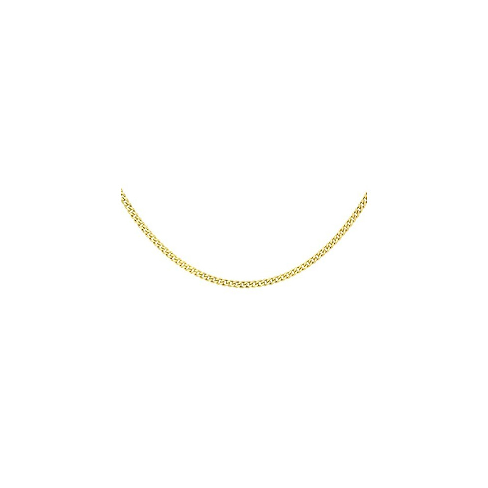 Carissima Gold Women's 9 ct Yellow Gold 0.8 mm Diamond Cut Curb Chain Necklace of Length 46 cm/18 Inch