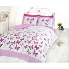 Bedding Heaven FLUTTER Duvet Cover BUTTERFLY Print Quilt Set. Pink Butterflies Double Bed Size
