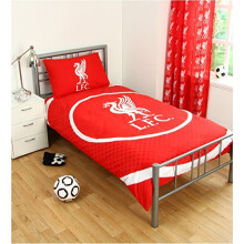 Liverpool Fc Bullseye Single Duvet Set Quilt Cover Lfc Crest Football Bedding