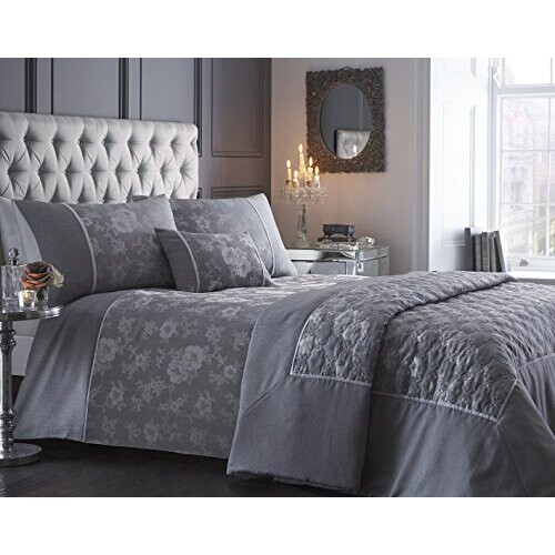 Bedmaker Warwick Silver Double Duvet Cover Set