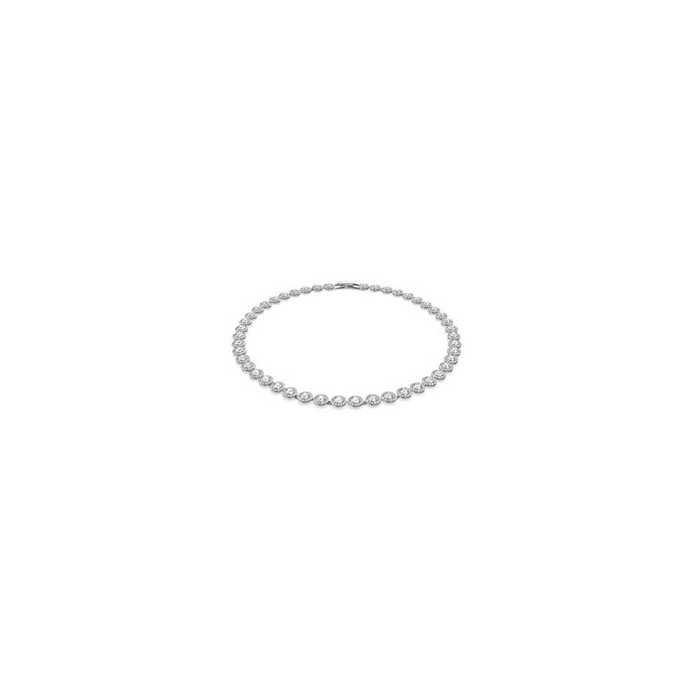 Swarovski Angelic necklace, Round cut, White, Rhodium plated