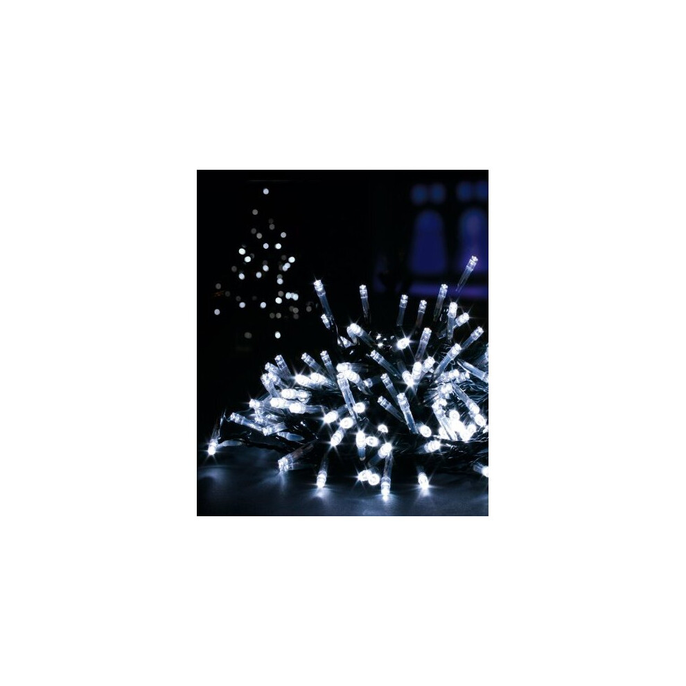 Premier 200 Led 20M Battery 8 Function Outdoor Smart Timer Lights Cool White