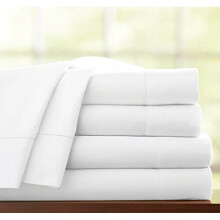 100% Egyptian Cotton 4Pc 500 Thread Count Hotel Quality Bedding Bed Set Duvet Cover With Pillowcases Fitted Sheet (Double, White)