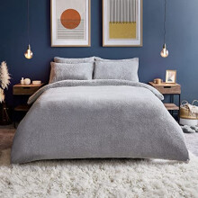 Silentnight Teddy Fleece Duvet Set ? Teddy Bear Bedding Fluffy Fleece Duvet Cover and Pillowcase Set Warm Cosy and Super Soft ? Double ? 200x200cm ?