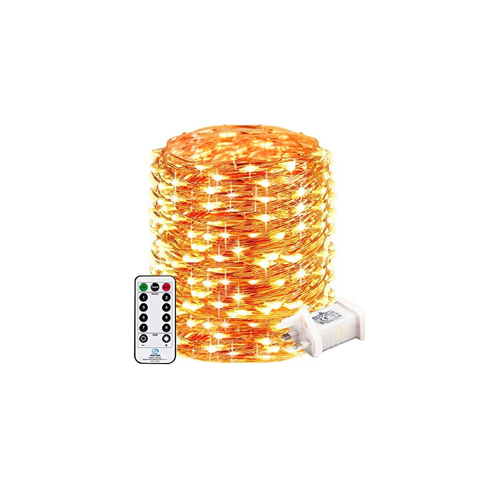 RcStarry 1000 LED 100M Led String Lights, Remote&Timer 8 Modes Copper Wire Fariy Lights Plug in,IP65 Warterproof for Outdoor, Indoor,