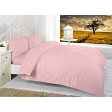 NZ 200 Thread Count 100% Egyptian Cotton Plain Super Soft Luxurious Duvet Cover Sets Fully Reversible Bedding Sets (Pink, Double Size)