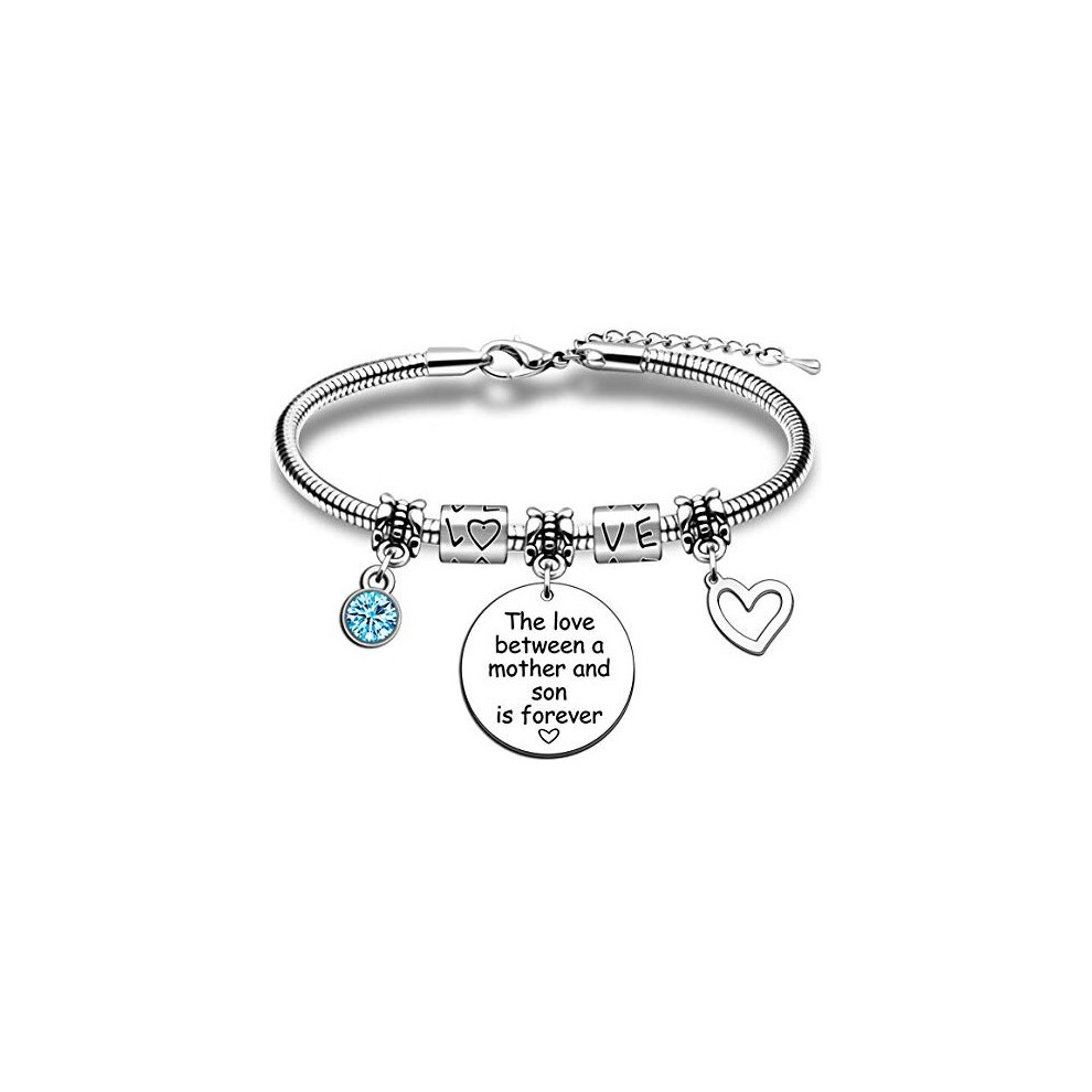 Mum Gifts Mother Bracelet from Son Birthday Mother's Day Gift The Love Between A Mother and Son is Forever