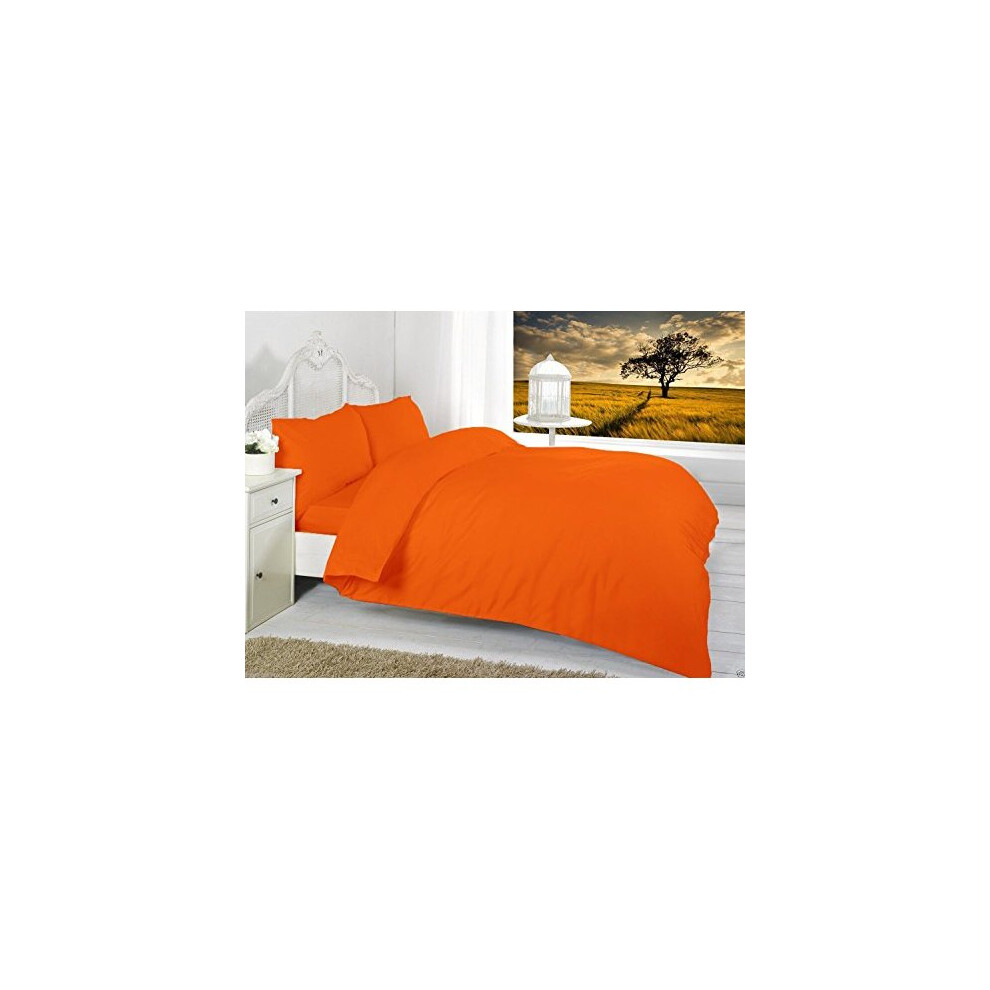 Penthouse Sleep Beautiful Orange KING SIZE Duvet Quilt Set cover with 2 FREE PILLOWCASES Luxury Cotton Blend (King)