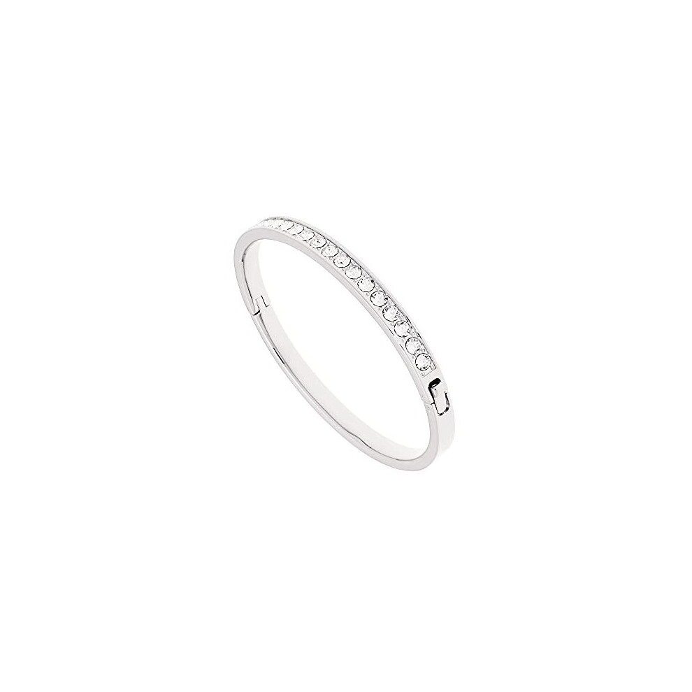 Ted Baker Clemara Hinge Crystal Bangle - Rose Gold, Silver or Gold Tone Plated with Crystal (Silver Tone / Crystal)