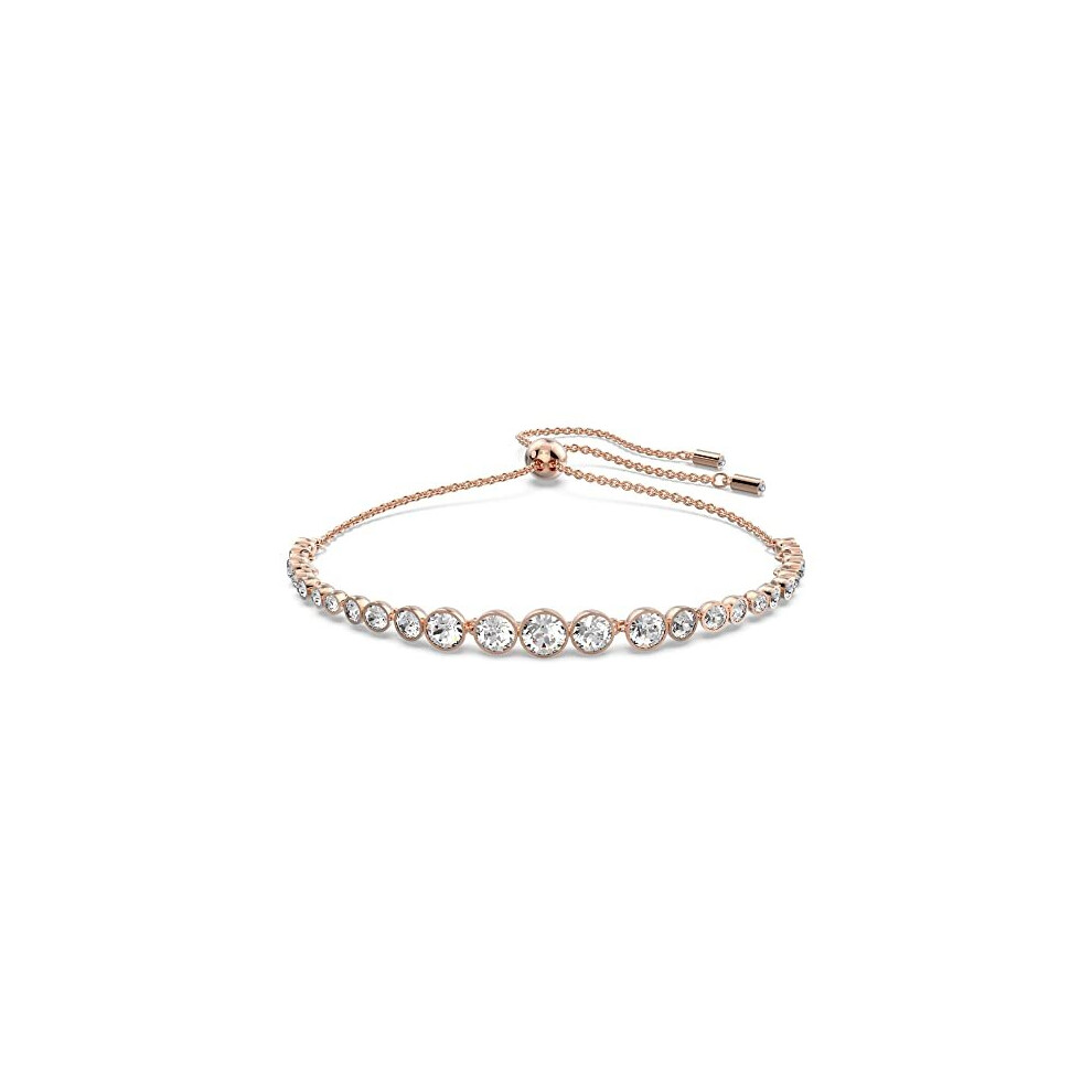 Swarovski Emily Bracelet, White Round Cut Crystals in a Rose Gold Tone Plated Setting, from the Emily Collection