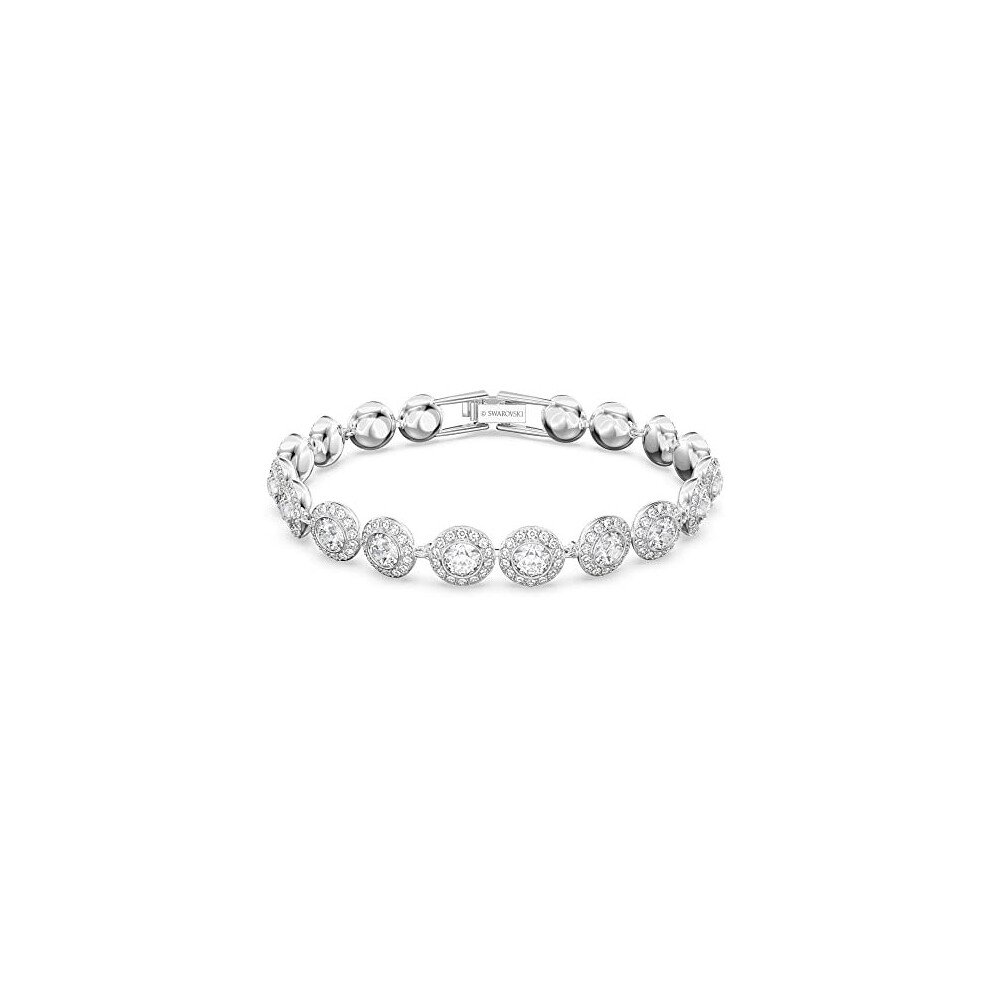 Swarovski Angelic bracelet, Round cut, White, Rhodium plated