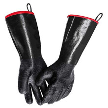 Food-Grade Neoprene Rubber BBQ Gloves, Water, Fire & Stain Resistant Gloves, Heat Resistant Oven Glove for Brewing Beer, Frying Turkeys, Dying Yarn,