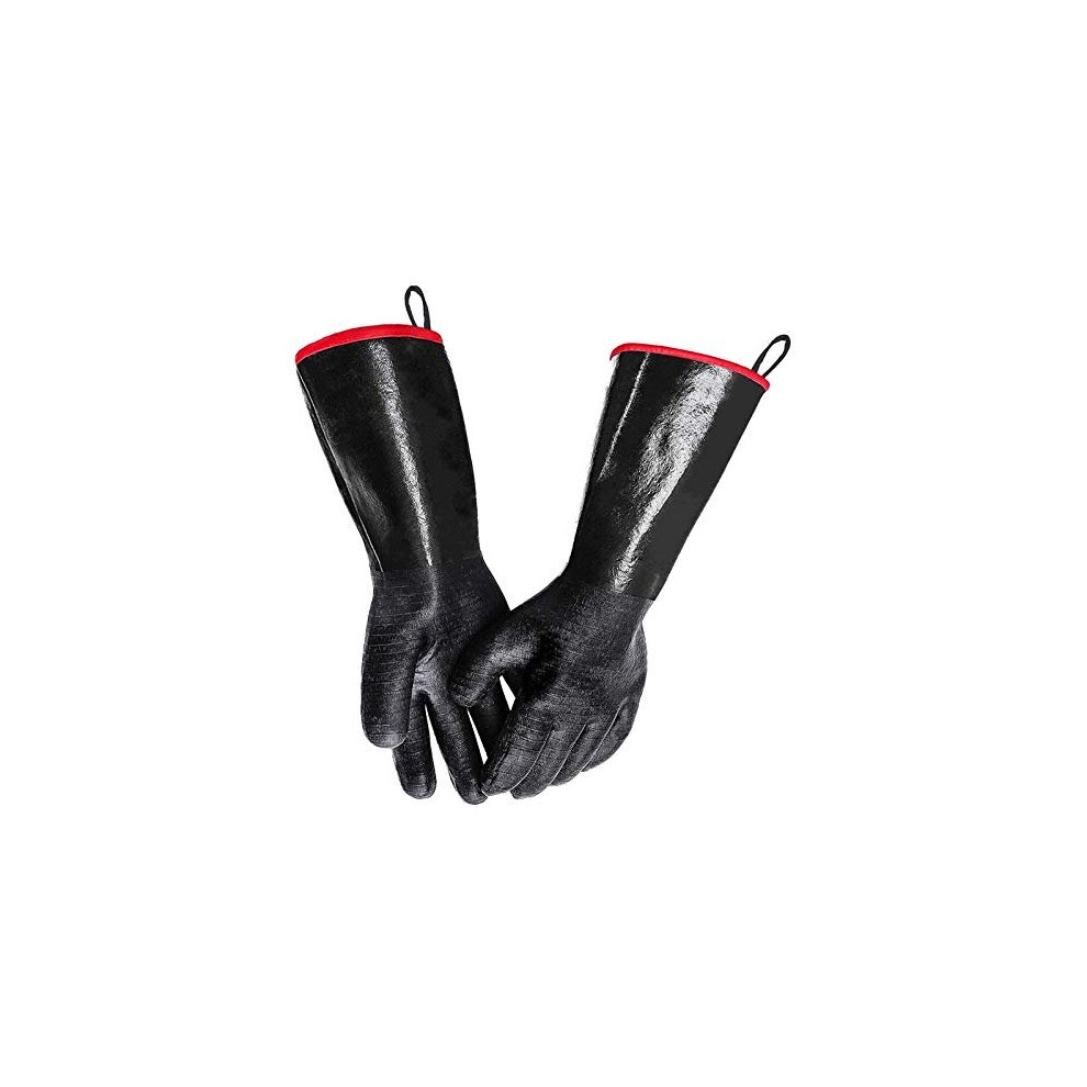 Food-Grade Neoprene Rubber BBQ Gloves, Water, Fire & Stain Resistant Gloves, Heat Resistant Oven Glove for Brewing Beer, Frying Turkeys, Dying Yarn,