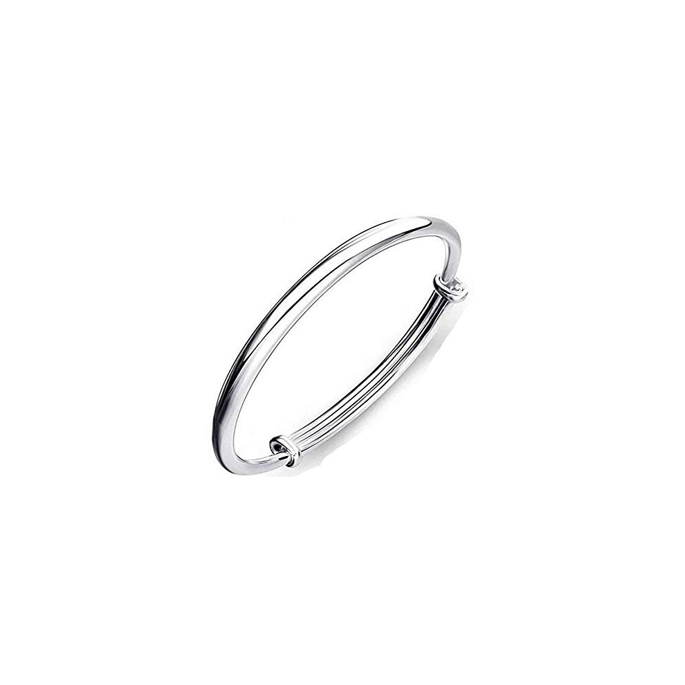 1 X Fashion Women Jewelry Solid 925 Sterling Silver Bangle Bracelet Gift