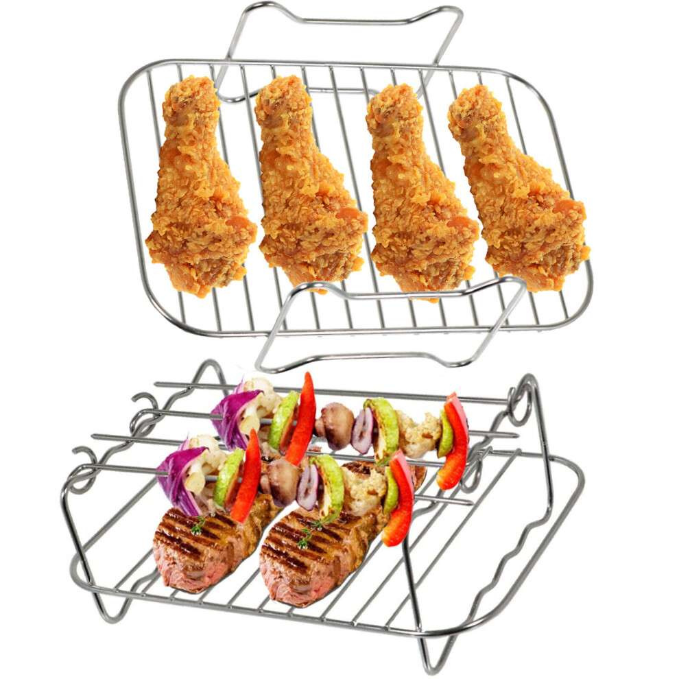 Racks for INSTANT VORTEX Air Fryer Double Basket Grill Shelf Skewer x 2