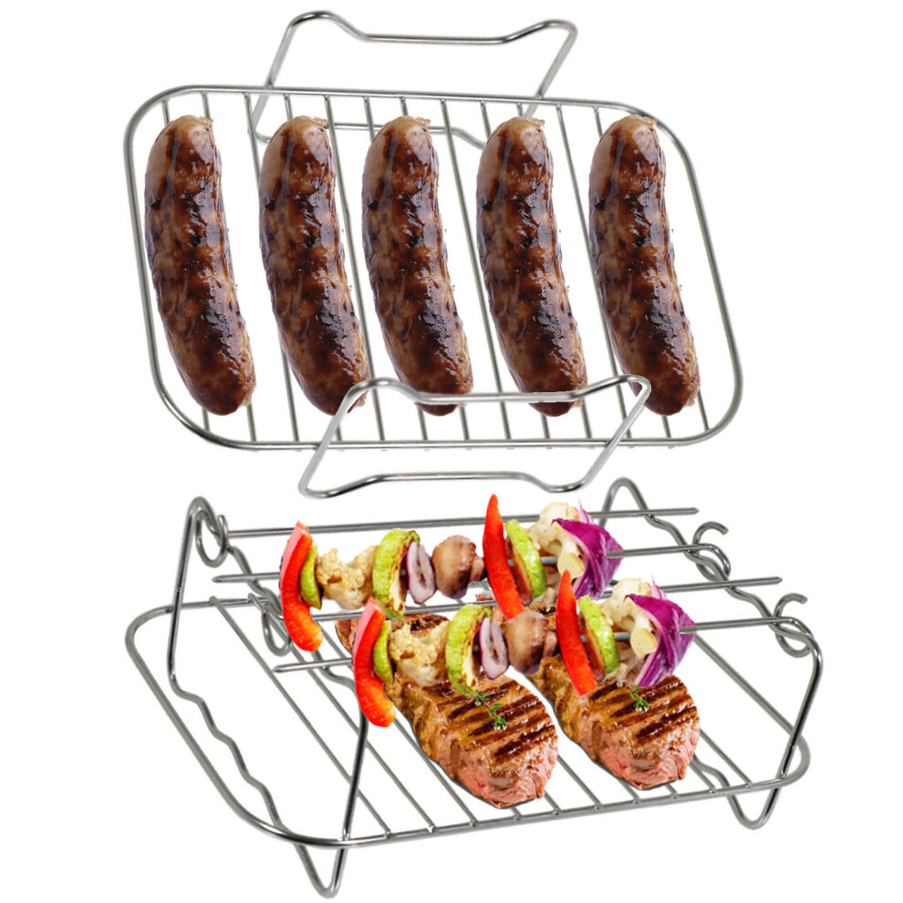 Spares2go Racks For Daewoo Air Fryer Sda2310 Dual Double Basket Shelf Skewer X 2