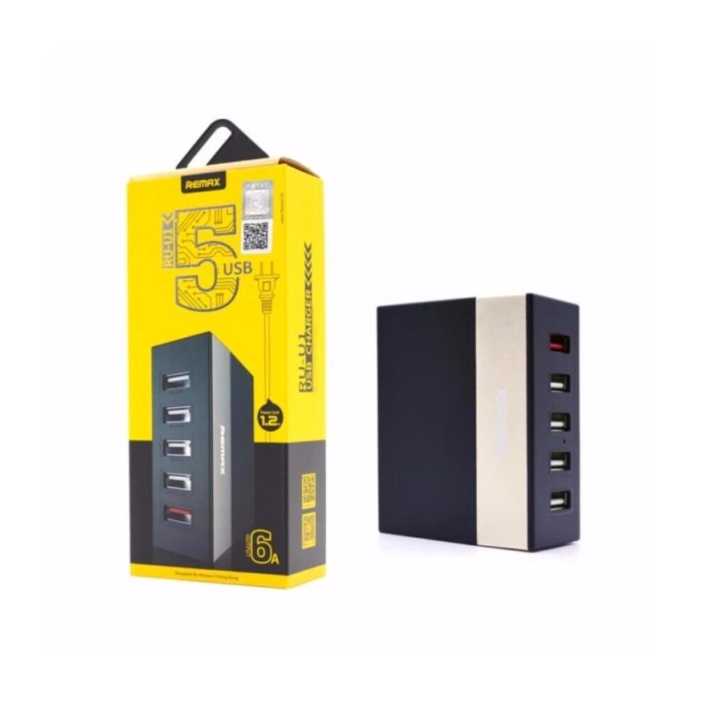 Remax 5 Ports Usb Charger 1.2M Power Cord Output 6A 6954851271956