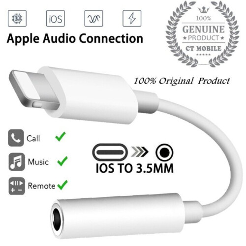 For Apple iPhone Lightning to 3.5mm Headphone Jack Adapter