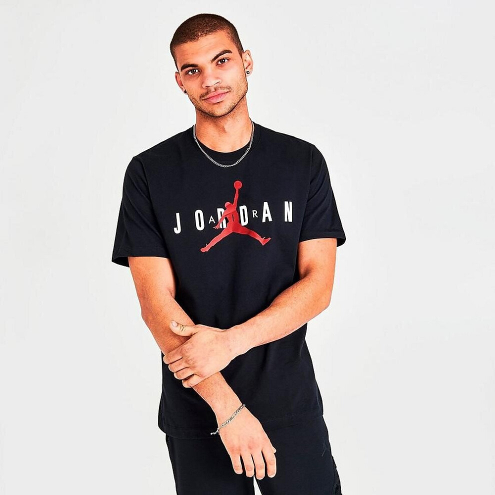 (CK4212-013 Nike Jordon Mens T Shirt Black M) Nike Air Mens Jordon Sports Crew Neck T Shirt