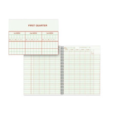 Hammond & Stephens 1473656 0633 H Class Record Book - Hard Red Cover, 8.5 x 11 in. - 40 Students - 8 Subjects - 0.9 Week - Green & Red