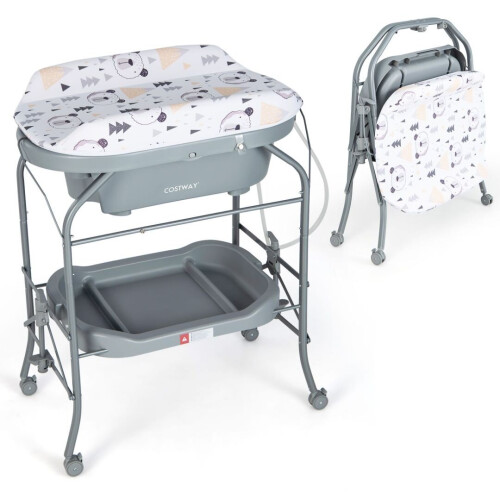 Gymax Baby Changing Table Infant Nursery Station Diaper Changing Station