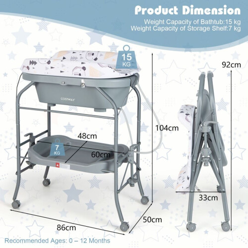 Gymax Baby Changing Table Infant Nursery Station Diaper Changing Station 1