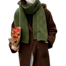 (Green) Women Winter Scarf Warm Knitted Neck Wrap Casual Soft Blanket Scarves