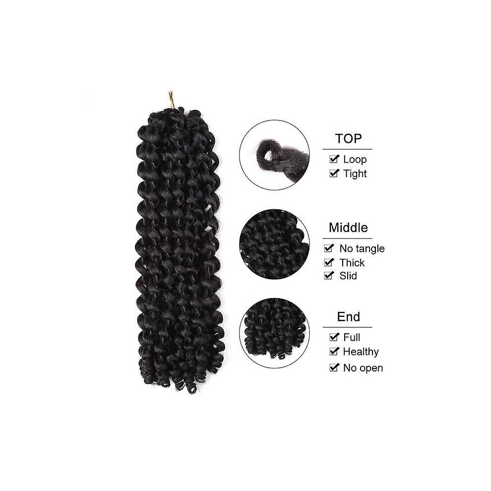 Unisex Black,Not,Specified (Black) 14Inch 20 Strands Synthetic Wand Curl Jamaican Bounce Twist Crochet Braiding Hair