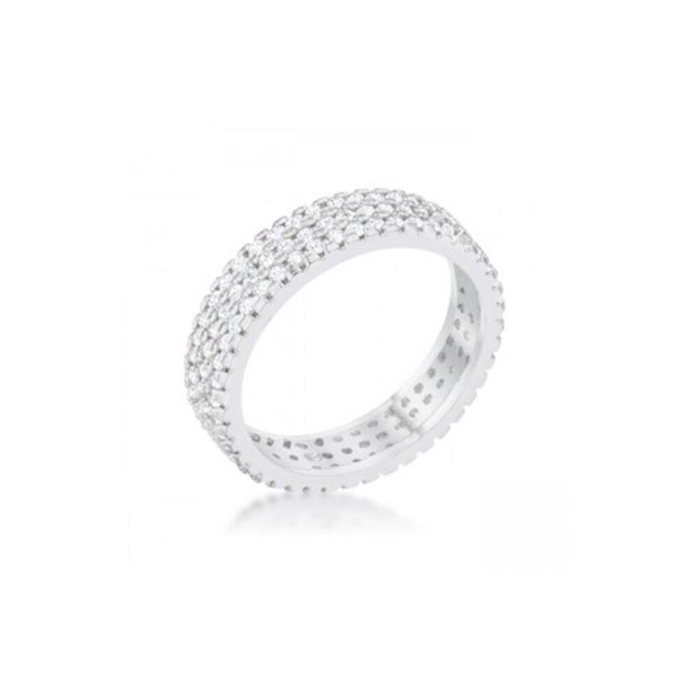 Photos - Ring 1.3 ct Chare Cubic Zirconia Rhodium Classic Band , Clear - Size 6