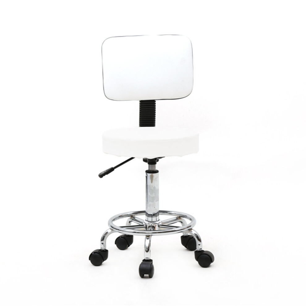 Bar Stool PU Leather Swivel Beauty Workshop Salon Barber Chair W/ Back