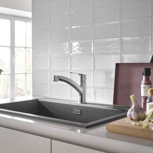Grohe Grohe Start Kitchen Mixer Tap Pull Out Dual Spray Single Lever SuperSteel 1