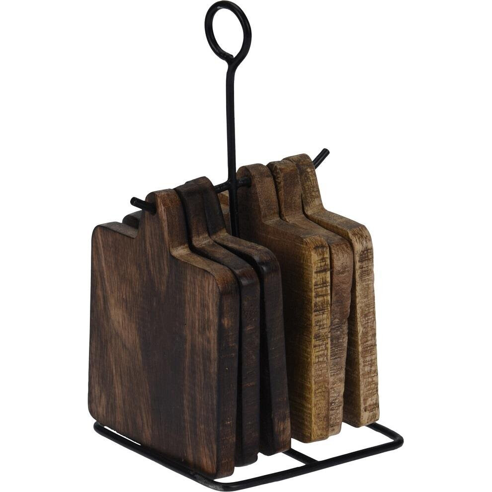 COASTER SET WOOD 6PCS