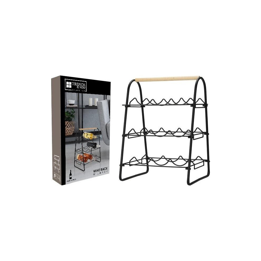 WINE RACK METAL FOR 9 BOTTLES