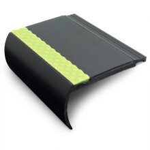 (Black, 3.22m) AHB 72 x 38mm Aluminator Heavy Duty PVC Non Slip Stair Nosing