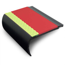 (Red, 3.22m) AHB 72 x 38mm Aluminator Heavy Duty PVC Non Slip Stair Nosing