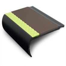 (Brown, 1.0m) AHB 72 x 38mm Aluminator Heavy Duty PVC Non Slip Stair Nosing