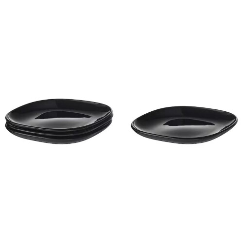 BACKIG Side plate, black, 18x18 cm 1