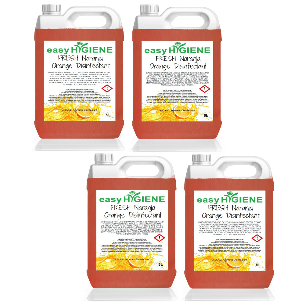 20 Litre NARANJA ORANGE Disinfectant 4x 5L FRAGRANCE Kennel Cleaner Patio Pet Dog