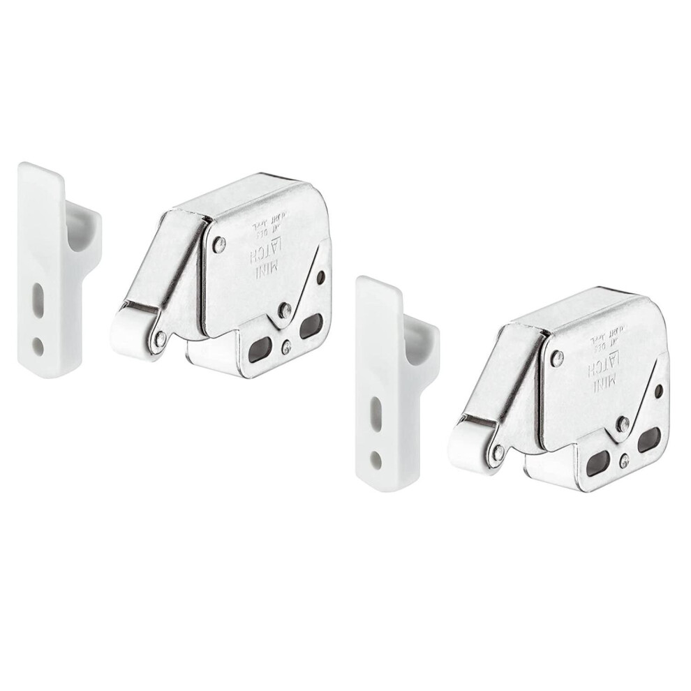 Hafele Mini Latch Automatic Spring Catch Nickel Plated (2 Pack)