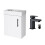 Gloss White 400 Wall Hung Vanity Unit & Matt Black Form Basin Tap & Handle 1