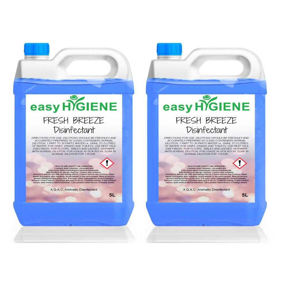 10 Litre FRESH BREEZE Disinfectant 2x 5L FRAGRANCE Kennel Cleaner Patio Pet Dog