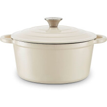 Barbary & Oak 24cm Round Casserole Cast Iron in Camembert Cream