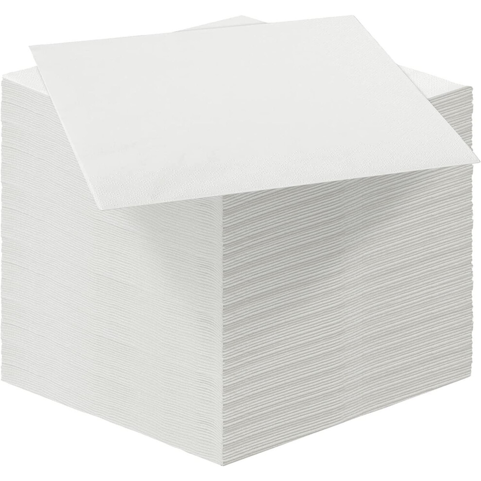 MantraRaj 250PC White Paper Napkins Paper 1PLY Barbeque Napkins Square Paper Party Napkins