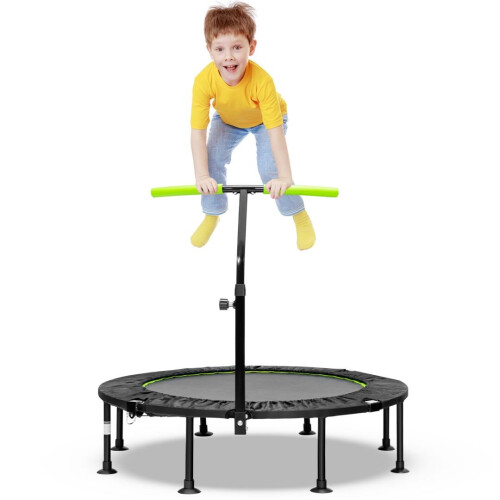 Gymax 115 CM Foldable Mini Trampoline Indoor Exercise Trampoline