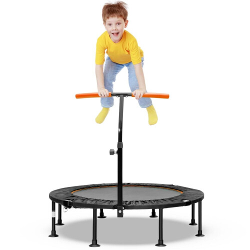 Gymax 115 CM Foldable Mini Trampoline Indoor Exercise Trampoline