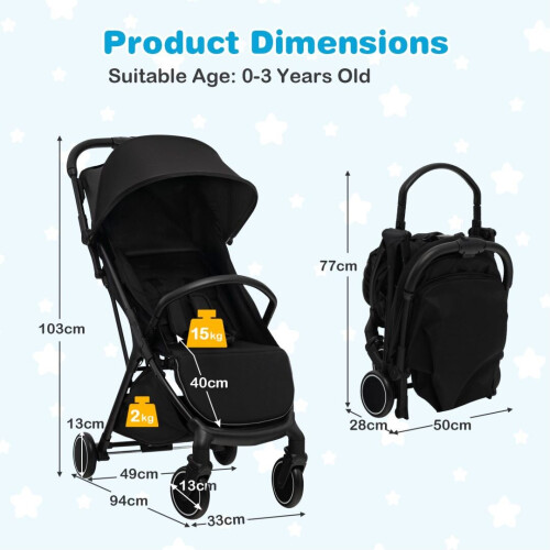 Gymax Baby Stroller Lightweight Infant Stroller Folding Infant Carriage 1