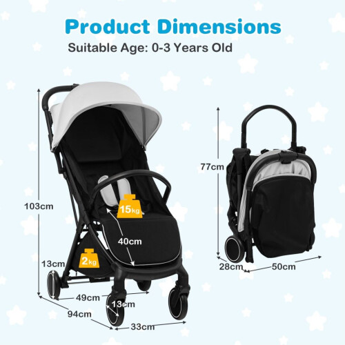 Gymax Baby Stroller Lightweight Infant Stroller Folding Infant Carriage 1