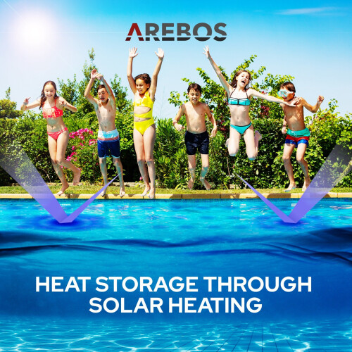 AREBOS Arebos Solar Pool Cover | in different sizes round or rectangular | blue | 400 micron | 12ft (3.60m) 2